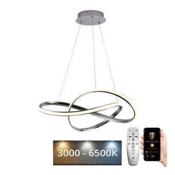 Brilagi - Lampadario a sospensione con filo LED dimmerabile COSMOWAVE LED/70W/230V cromo + telecomando