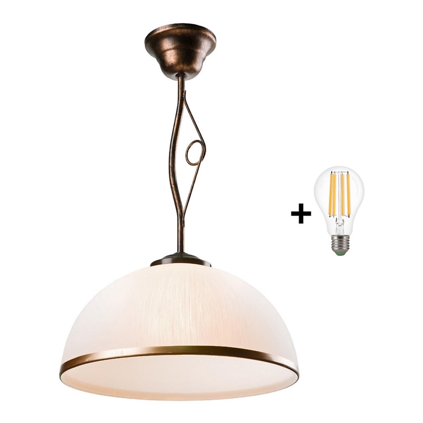 Brilagi - Lampadario a sospensione con supporto rigido LED ANTICO 1xE27/60W/230V patina di bronzo