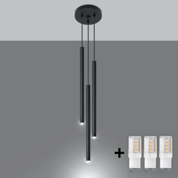 Brilagi -  Lampadario LED a sospensione con filo DRIFA 3xG9/4W/230V nero