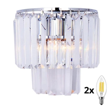 Brilagi - LED Applique di cristallo MOZART 2xE14/40W/230V cromo lucido