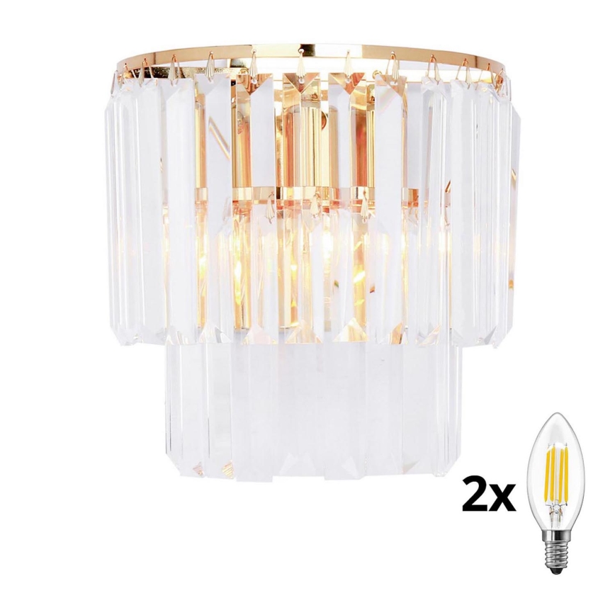 Brilagi - LED Applique di cristallo MOZART 2xE14/40W/230V oro
