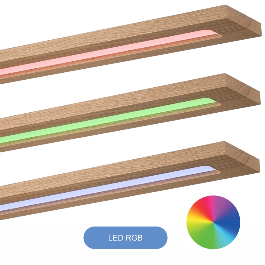 Brilagi - LED RGBW Pannello dimmerabile WOODY FRAME LED/34W/230V 2700-6500K quercia + telecomando