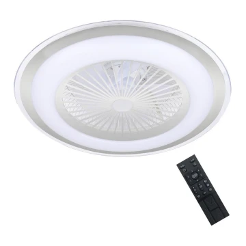 Brilagi - Luce LED dimmerabile con ventola RONDA LED/48W/230V 3000-6000K argento + telecomando