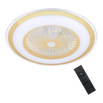 Brilagi - Luce LED dimmerabile con ventola RONDA LED/48W/230V 3000-6000K oro + telecomando