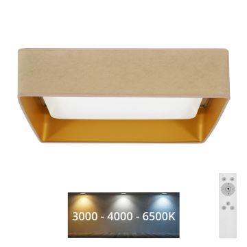 Brilagi - Plafoniera LED dimmerabile VELVET SQUARE LED/24W/230V 3000/4000/6500K + telecomando beige