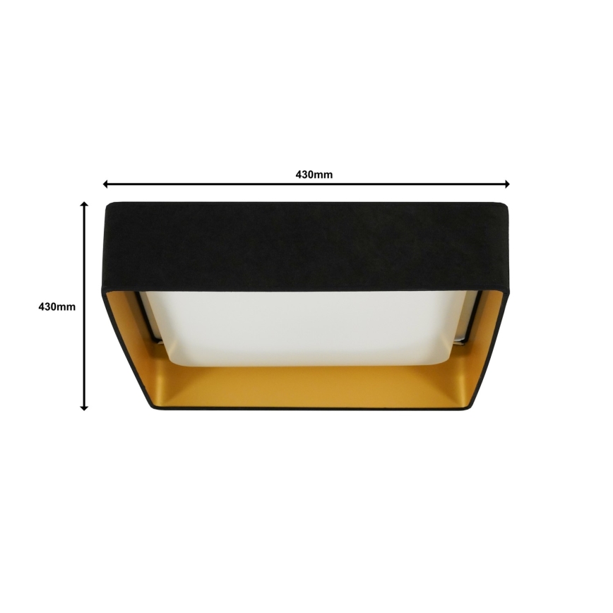 Brilagi - Plafoniera LED dimmerabile VELVET SQUARE LED/24W/230V 3000/4000/6500K + telecomando nero