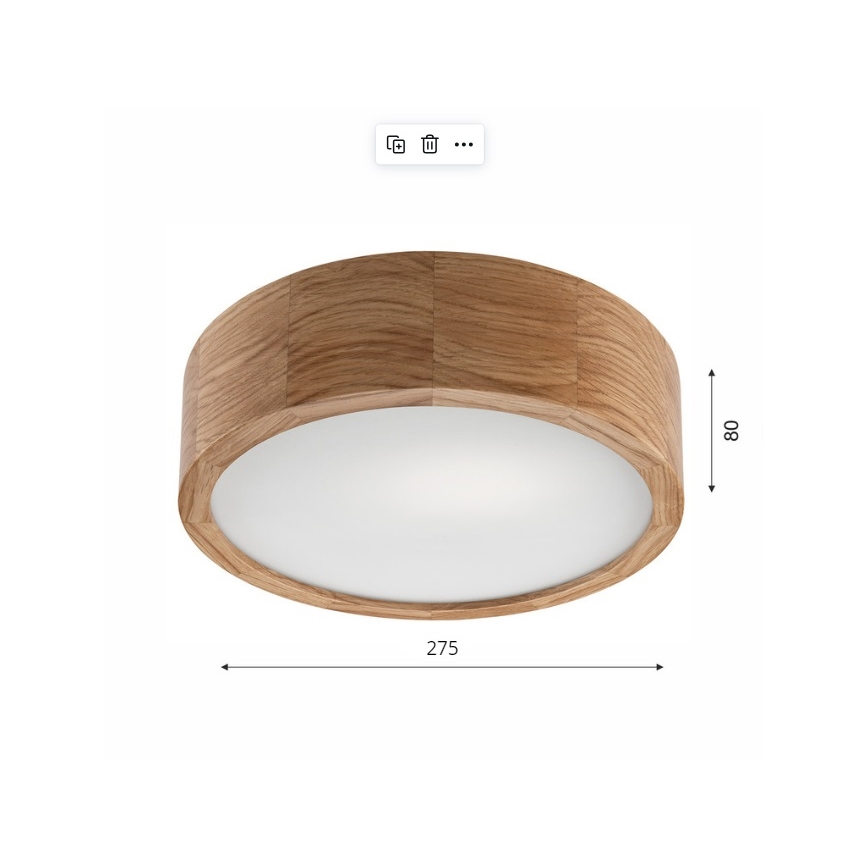 Brilagi - Plafoniera LED CARVALHO 1xE27/60W/230V quercia diametro 27,5 cm