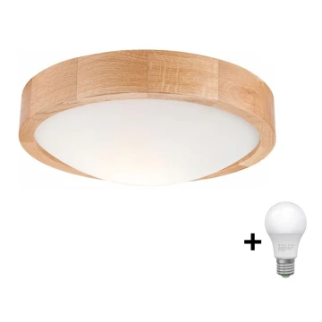 Brilagi - Plafoniera LED CARVALHO SLIM 1xE27/60W/230V quercia diametro 27 cm