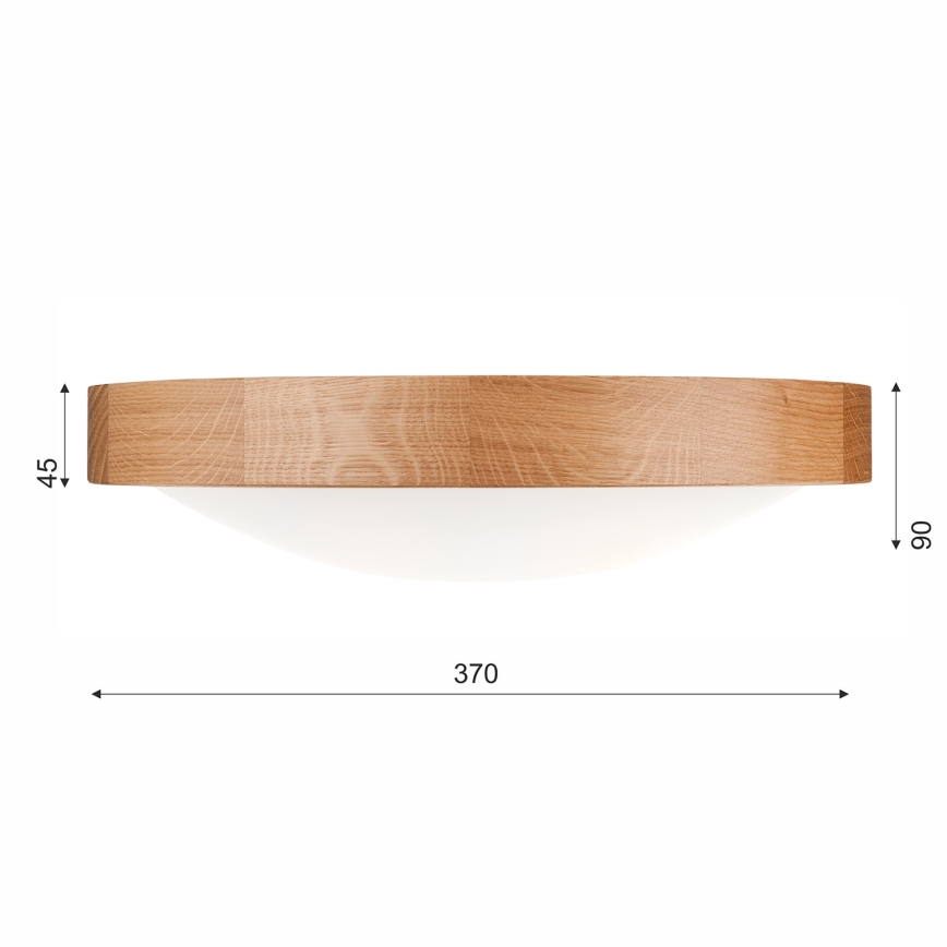 Brilagi - Plafoniera LED CARVALHO SLIM 2xE27/60W/230V quercia diametro 37 cm