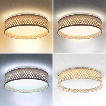 Brilagi - Plafoniera LED dimmerabile CAMILA LED/48W/230V 3000-6500K bambù diametro 40 cm + telecomando