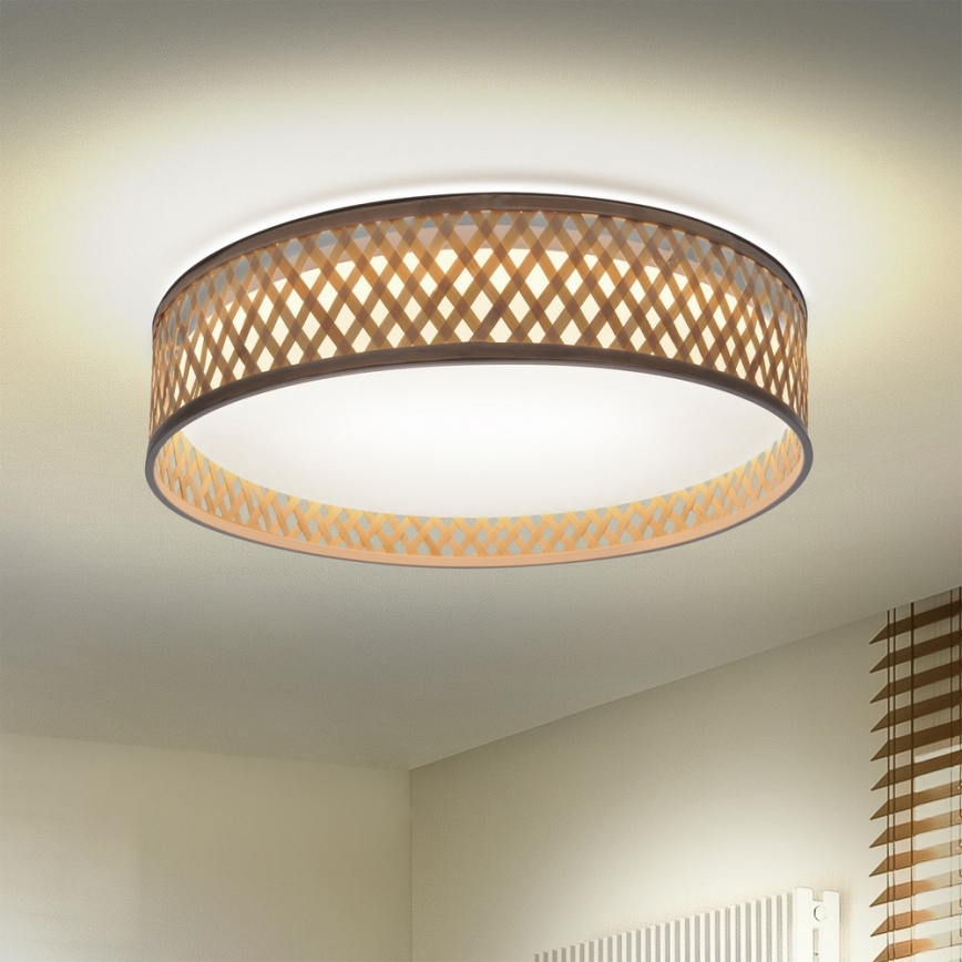 Brilagi - Plafoniera LED dimmerabile CAMILA LED/48W/230V 3000-6500K bambù diametro 40 cm + telecomando