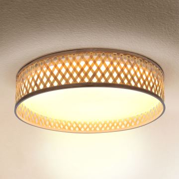 Brilagi - Plafoniera LED dimmerabile CAMILA LED/48W/230V 3000-6500K bambù diametro 40 cm + telecomando