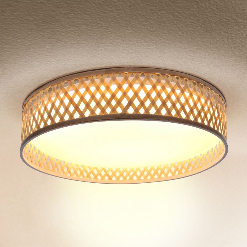 Brilagi - Plafoniera LED dimmerabile CAMILA LED/48W/230V 3000-6500K bambù diametro 40 cm + telecomando