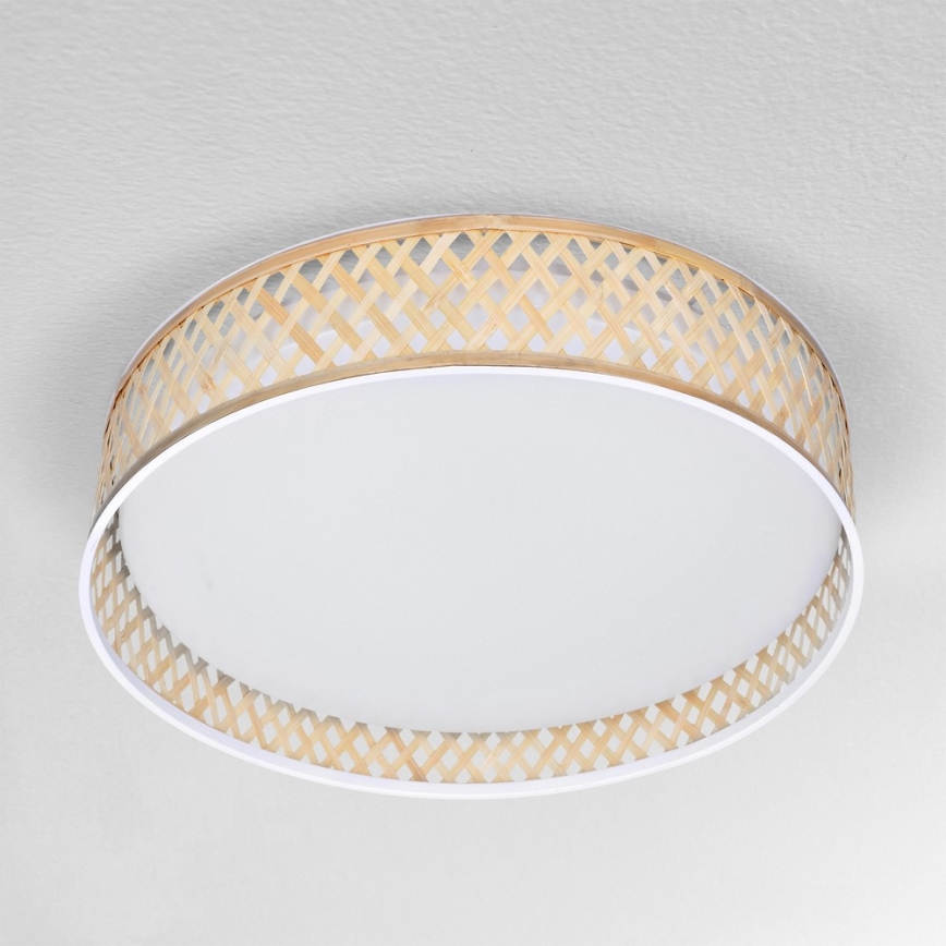 Brilagi - Plafoniera LED dimmerabile CAMILA LED/48W/230V 3000-6500K bambù diametro 40 cm + telecomando