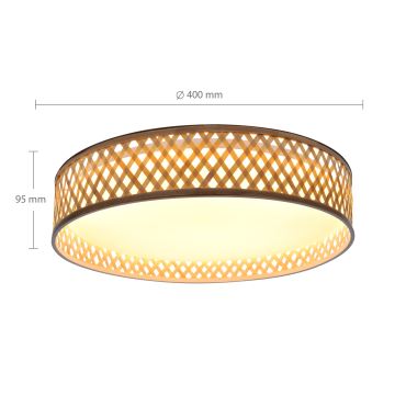 Brilagi - Plafoniera LED dimmerabile CAMILA LED/48W/230V 3000-6500K bambù diametro 40 cm + telecomando