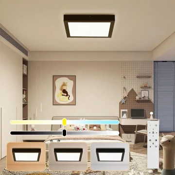 Brilagi - Plafoniera LED dimmerabile da bagno FRAME SMART LED/24W/230V 3000-6000K IP44 nero + telecomando