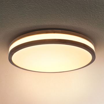 Brilagi - Plafoniera LED dimmerabile MOLINA LED/48W/230V 3000-6500K quercia diametro 38 cm + telecomando