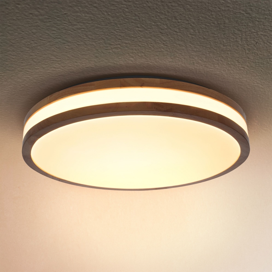 Brilagi - Plafoniera LED dimmerabile MOLINA LED/48W/230V 3000-6500K quercia diametro 38 cm + telecomando