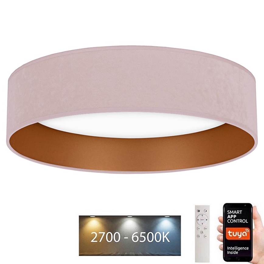 Brilagi - Plafoniera LED dimmerabile VELVET SMART LED/24W/230V d. 45 cm 2700-6500K Wi-Fi Tuya rosa/oro+ telecomando