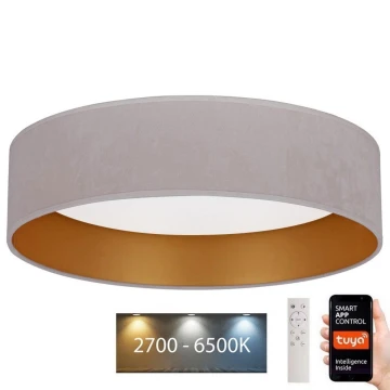 Brilagi - Plafoniera LED dimmerabile VELVET SMART LED/36W/230V d. 55 cm 2700-6500K Wi-Fi Tuya nero/rame + telecomando