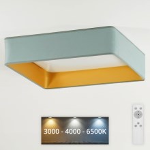Brilagi - Plafoniera LED dimmerabile VELVET SQUARE LED/24W/230V 3000/4000/6500K + telecomando menta
