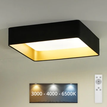 Brilagi - Plafoniera LED dimmerabile VELVET SQUARE LED/24W/230V 3000/4000/6500K + telecomando nero