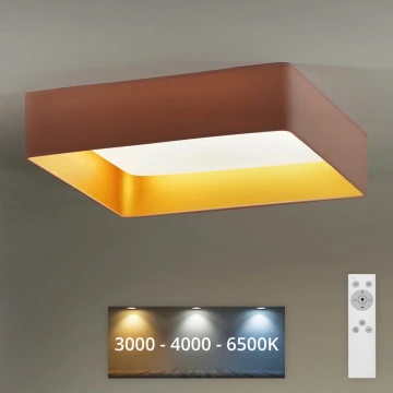 Brilagi - Plafoniera LED dimmerabile VELVET SQUARE LED/24W/230V 3000/4000/6500K + telecomando rosa