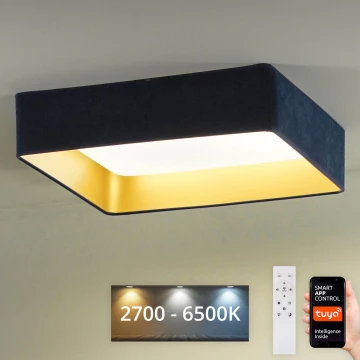 Brilagi - Plafoniera LED dimmerabile VELVET SQUARE SMART LED/36W/230V 2700-6500K Wi-Fi Tuya + telecomando blu scuro