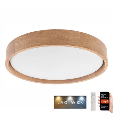 Brilagi - Plafoniera LED MANAROLA SMART LED/24W/230V 2700-6500K quercia diametro 41 cm Wi-Fi + telecomando Tuya