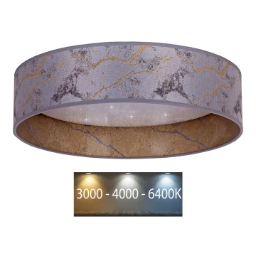 Brilagi - Plafoniera LED VELVET STAR LED/36W/230V d. 55 cm 3000K/4000K/6400K grigio/oro