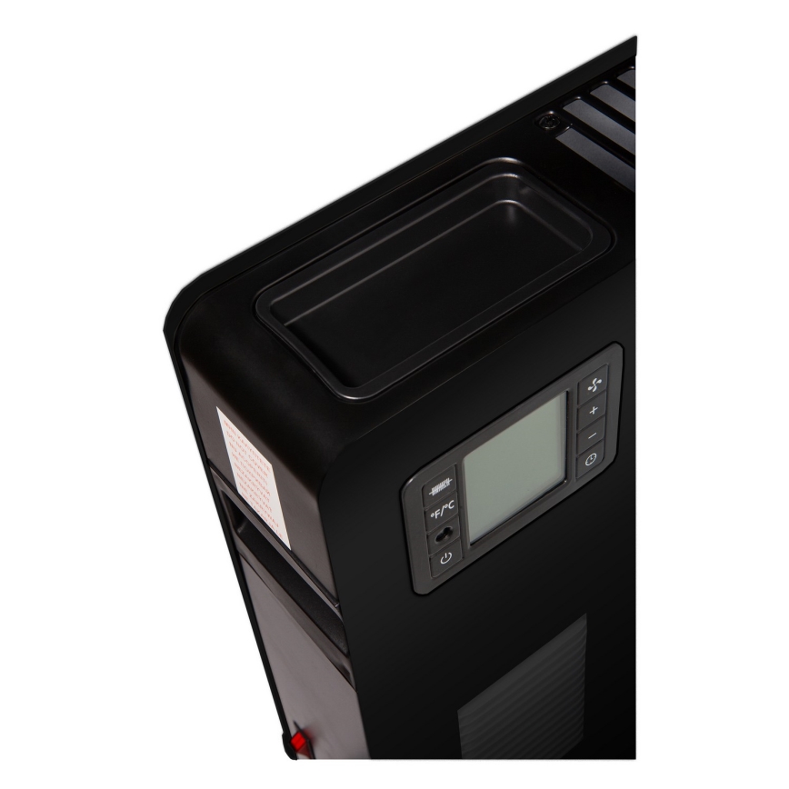 Brilagi - Riscaldatore elettrico a convettore 1000/1300/2300W LCD/timer/TURBO/termostato nero + telecomando