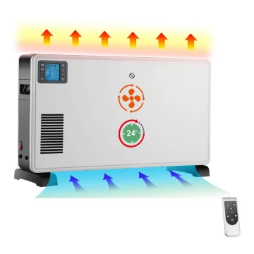 Brilagi - Termoconvettore elettrico 1000/1300/2300W LCD/timer/TURBO/termostato bianco + tc