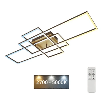 Brilo - Lampadario a plafone LED dimmerabile FRAME LED/51W/230V 2700-5000K marrone/oro + telecomando