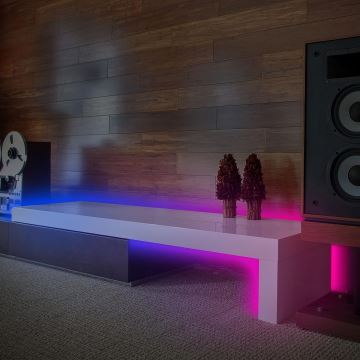 Brilo - Striscia LED RGBW dimmerabile MUSIC 4,65m LED/12W/230V + telecomando