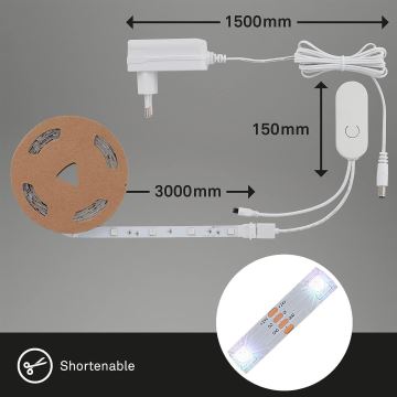 Brilo - Striscia LED RGBW dimmerabile MUSIC 4,65m LED/12W/230V + telecomando