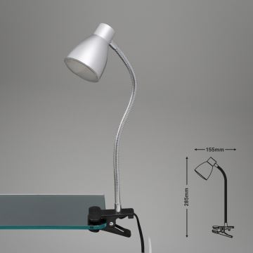 Briloner 2615-014P - Lampada con morsetto LED GRIP LED/2,5W/230V argento
