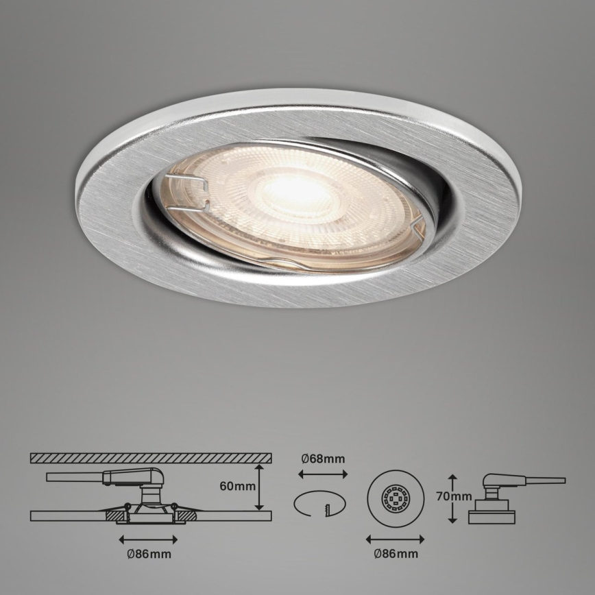 Briloner 7144-039 - Set 3x Lampada LED da incasso per bagni SLIDE 1xGU10/4W/230V IP23