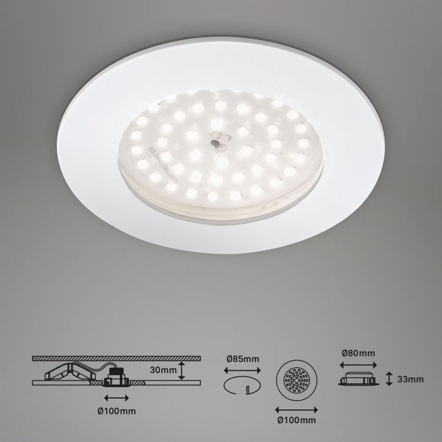 Briloner 7206-016 - Lampada LED da incasso per bagni LED/10,5W/230V IP44