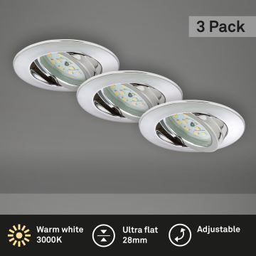 Briloner 7209-038 - SET 3x Lampada LED da incasso per bagni LED/5W/230V IP23