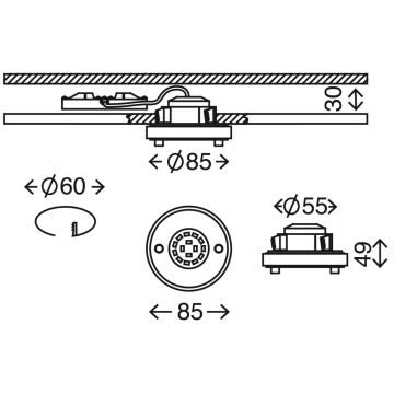 Briloner 7214-012 - Lampada LED da incasso per bagni ATTACH LED/5W/230V IP44