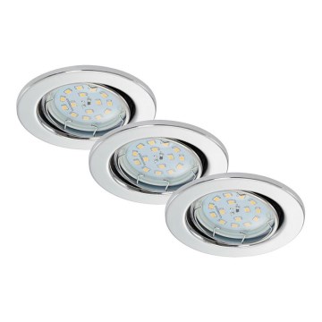 Briloner 7220-038 - PACK 3x Lampada LED da incasso per bagni FIT 1xGU10/5W/230V