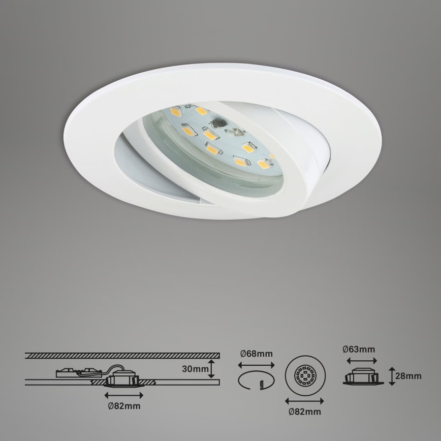 Briloner 7232-016 - Luce da incasso LED da bagno dimmerabile LED/5,5W/230V IP23