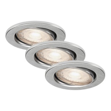 Briloner 7277-039 - SET 3x Luce da incasso LED da bagno dimmerabile 1xGU10/5W/230V IP23