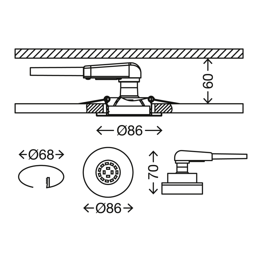 Briloner 7277-039 - SET 3x Luce da incasso LED da bagno dimmerabile 1xGU10/5W/230V IP23