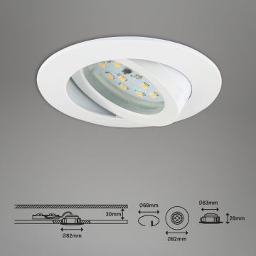 Briloner 7296-016 - Luce da incasso LED da bagno dimmerabile LED/6,5W/230V IP23