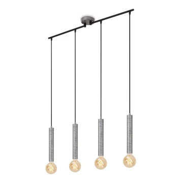 Briloner - Lampadario a sospensione con filo LONGA 4xE27/60W/230V argento