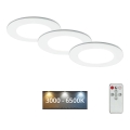 Briloner - SET 3x Luce da incasso LED da bagno dimmerabile LED/4,8W/230V 3000-6500K IP44 + telecomando