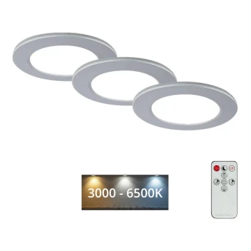 Briloner - SET 3x Luce da incasso LED da bagno dimmerabile LED/4,8W/230V 3000-6500K IP44 + telecomando