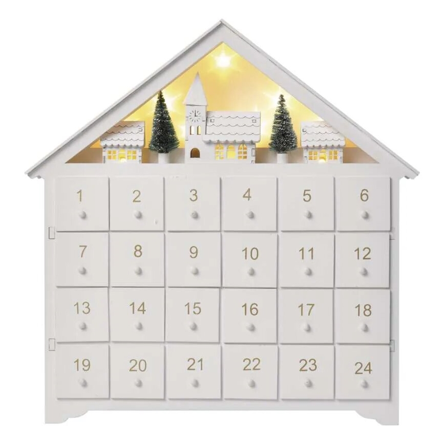 Calendario dell'Avvento a LED 8xLED/2xAA bianco