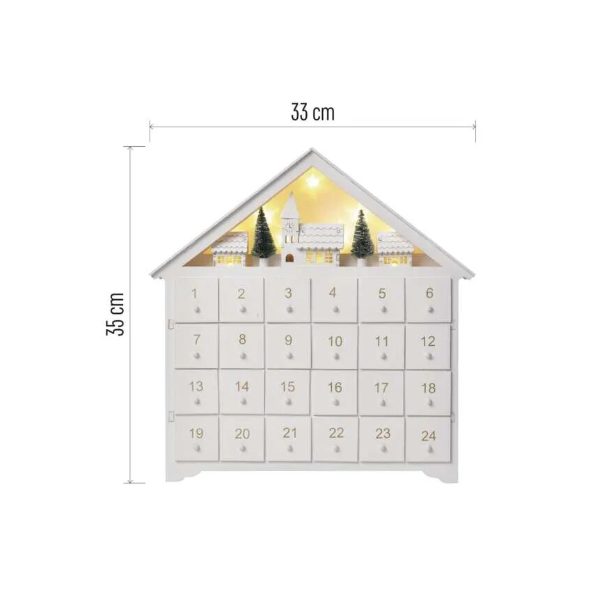 Calendario dell'Avvento a LED 8xLED/2xAA bianco